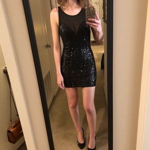Forever 21 Black Sequin Mini Dress